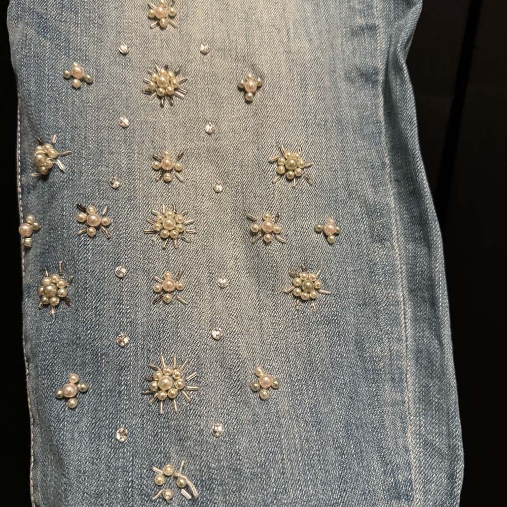 Abercrombie & Fitch Boyfriend Jeans with Bead & Pearl accents - Picture 7 of 9